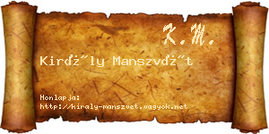 Király Manszvét névjegykártya